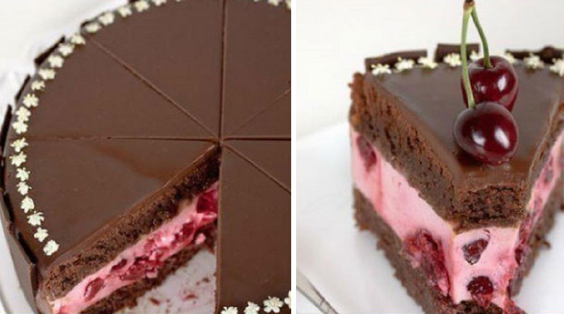 Recept: Slávnostná čokoládová torta s kúskami lahodných čerešní